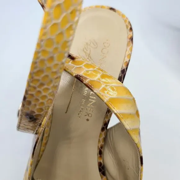 Donald J. Pliner Couture Python Leather Pumps Ankle Wrap Heels Size 7.5 M - Picture 2 of 7